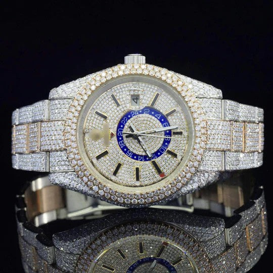 Fabulous RLX  White Dial Moissanite Diamond Watch