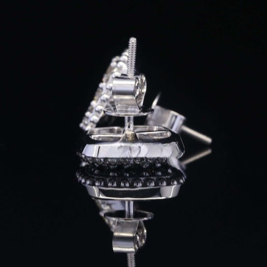 Cushion Shape Round Cut Moissanite Diamond Hip Hop Style Earring