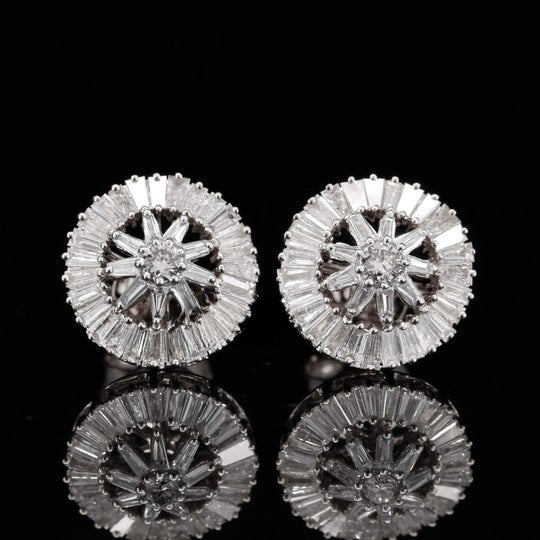 Amazing Moissanite Diamond Round Shape Hip Hop Style Stud