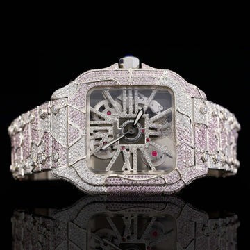 Cartier Double Color Moissanite Diamond Iced Out Watch For Men