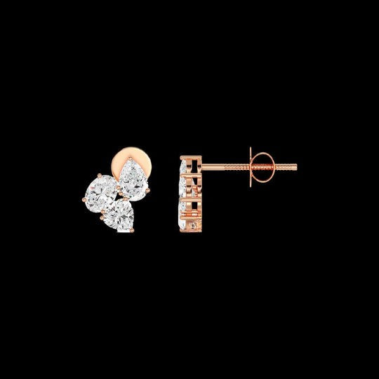 1.60ct Cluster Moissanite Stud Earrings For Women
