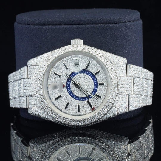 RLX  White Gold Color Moissanite Diamond Iced Out Watch