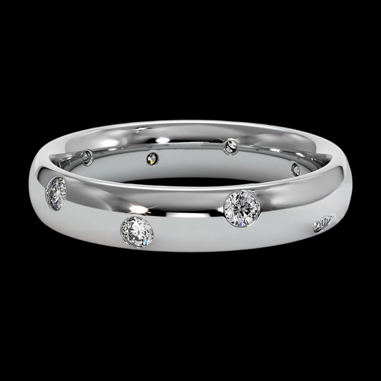 Flush Set Moissanite Diamond Wedding Band Ring VVS Stacking Ring Band for Women