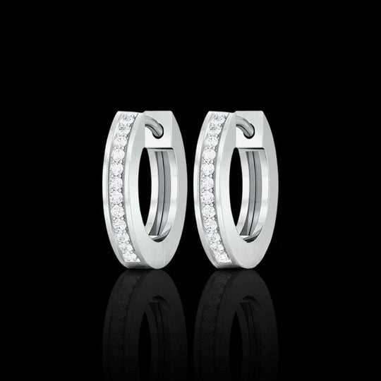 Moissanite Round Hoop Earrings For Women