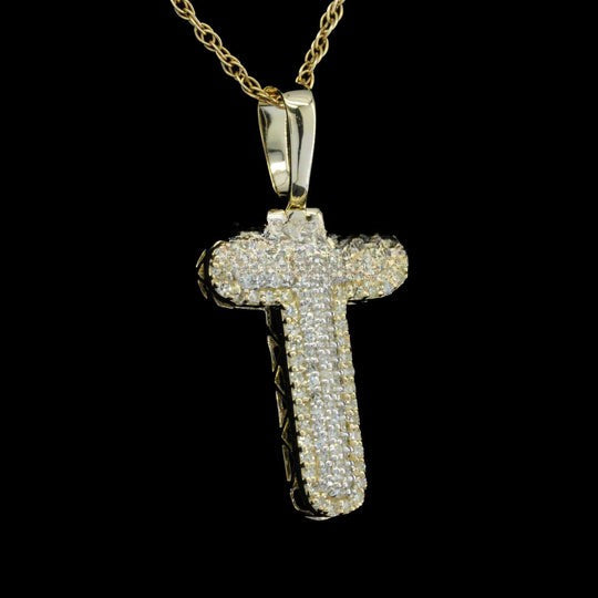 Custom Stylish T Initial Moissanite Diamond Bust Down Hip Hop Pendant