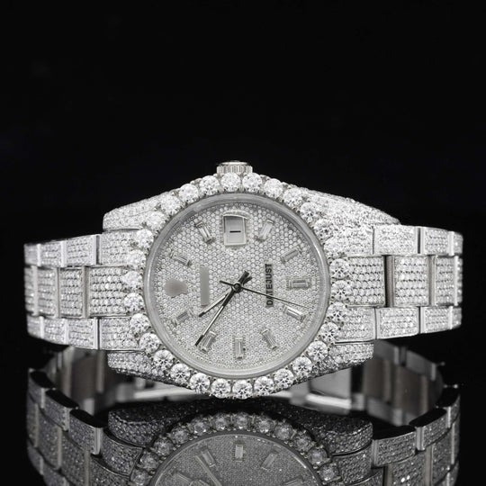 Fully Iced Out RLX Swiss Moissanite Watch For Men