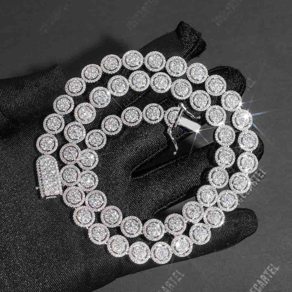 10MM Iced Out Bezel Set Tennis Chain 14K Gold