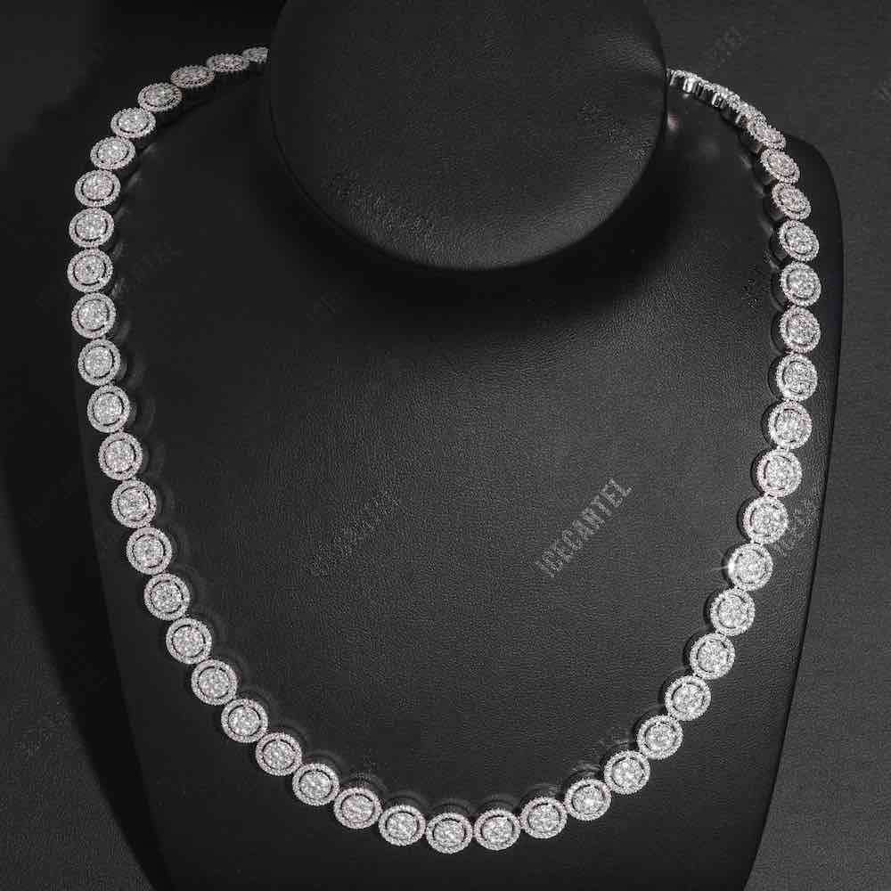 10MM Iced Out Bezel Set Tennis Chain 14K Gold