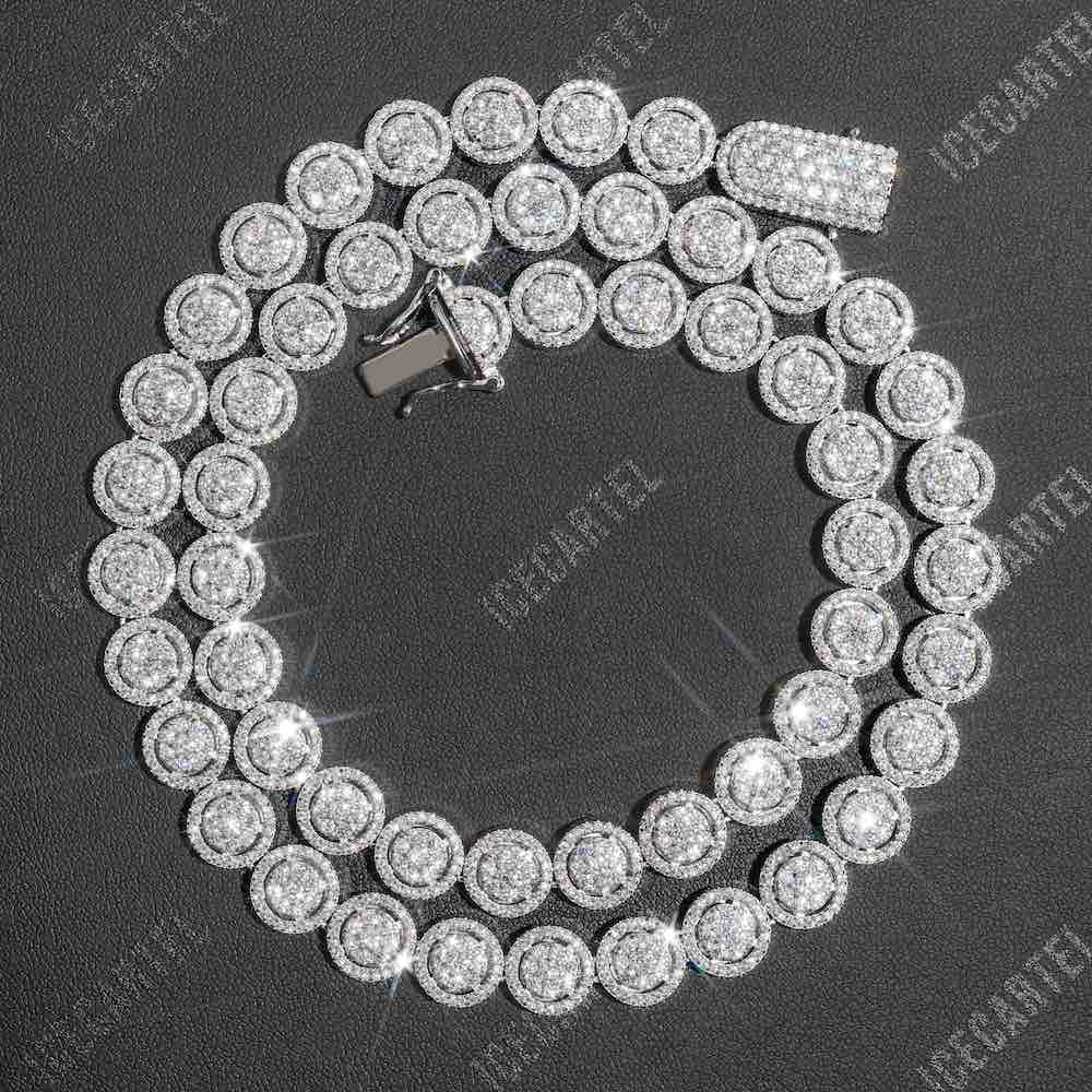 10MM Iced Out Bezel Set Tennis Chain 14K Gold