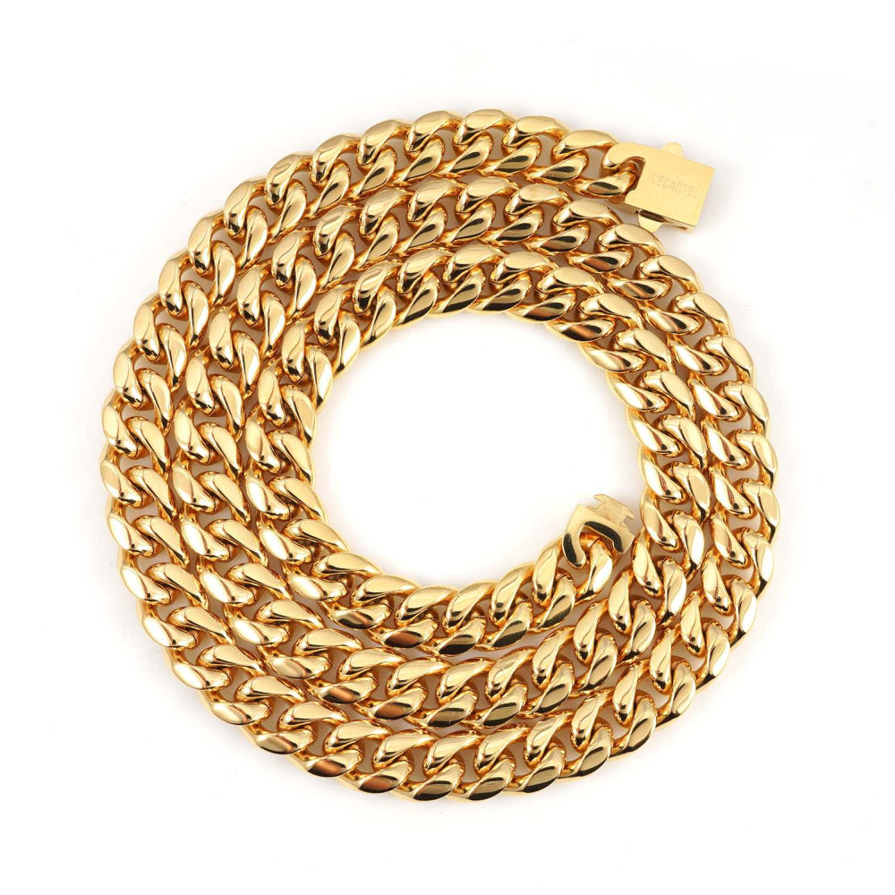 10MM Cuban Link Chain 14K Gold