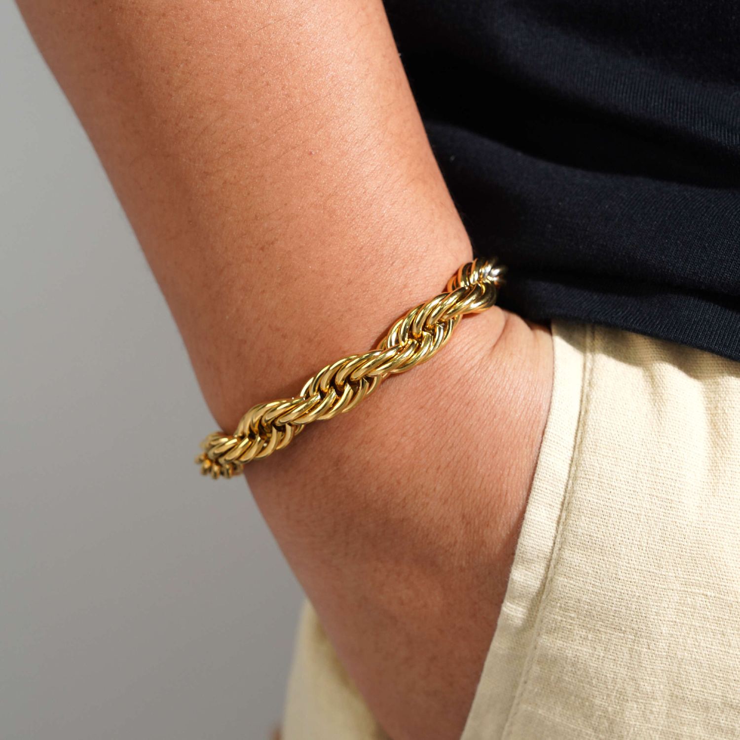 10MM Rope Bracelet 14K Gold