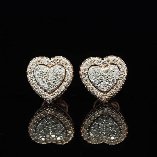 Brilliant Round Heart Shape Screw Back Moissanite Diamond Men Earring