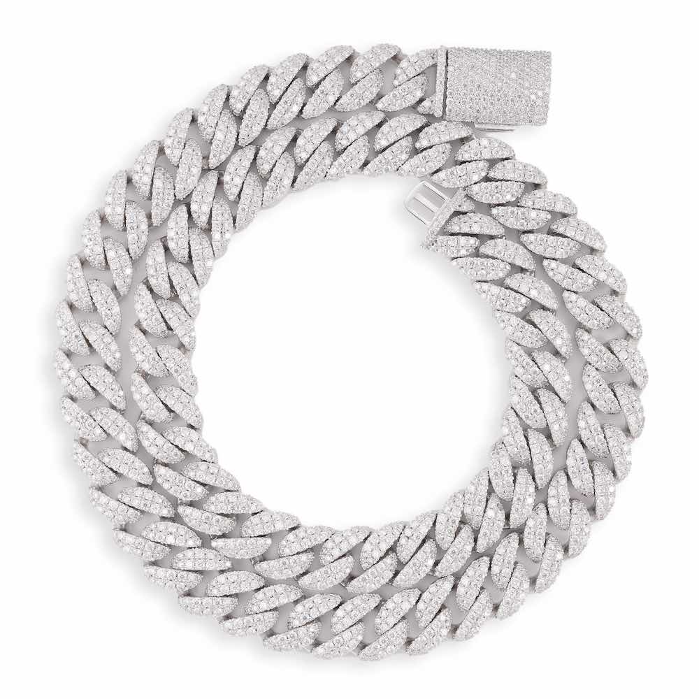 12MM 2-Row Diamond Miami Cuban Chain 14K Solid Gold