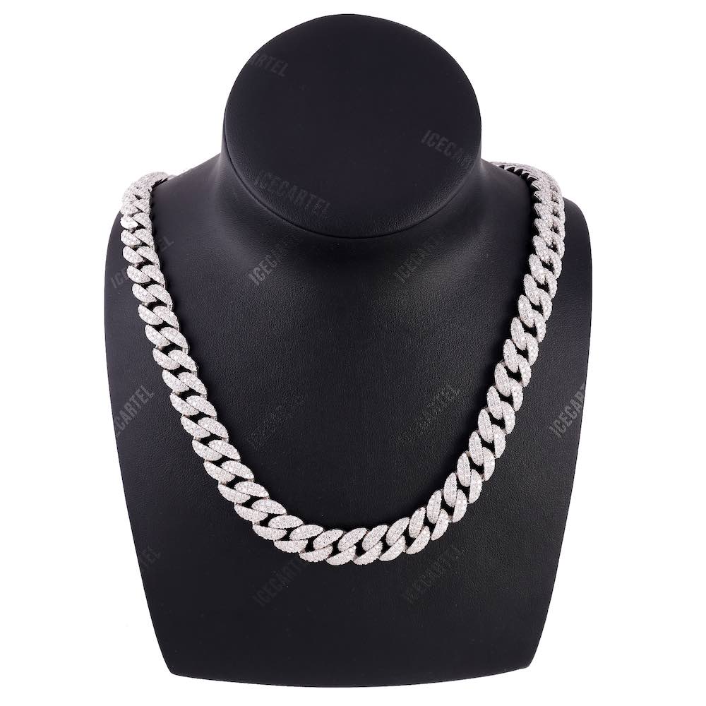 12MM 2-Row Diamond Miami Cuban Chain 14K Solid Gold