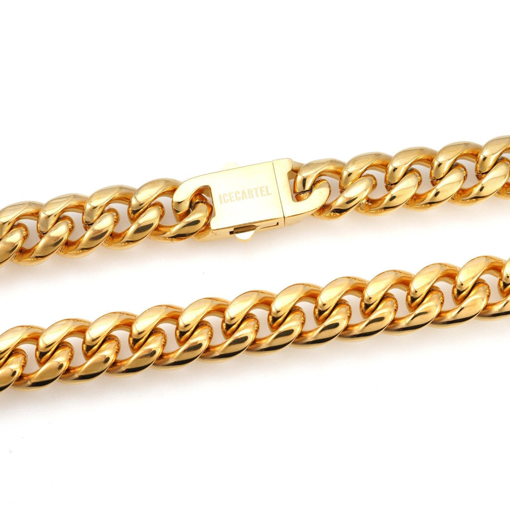 12MM Cuban Link Chain 14K Gold