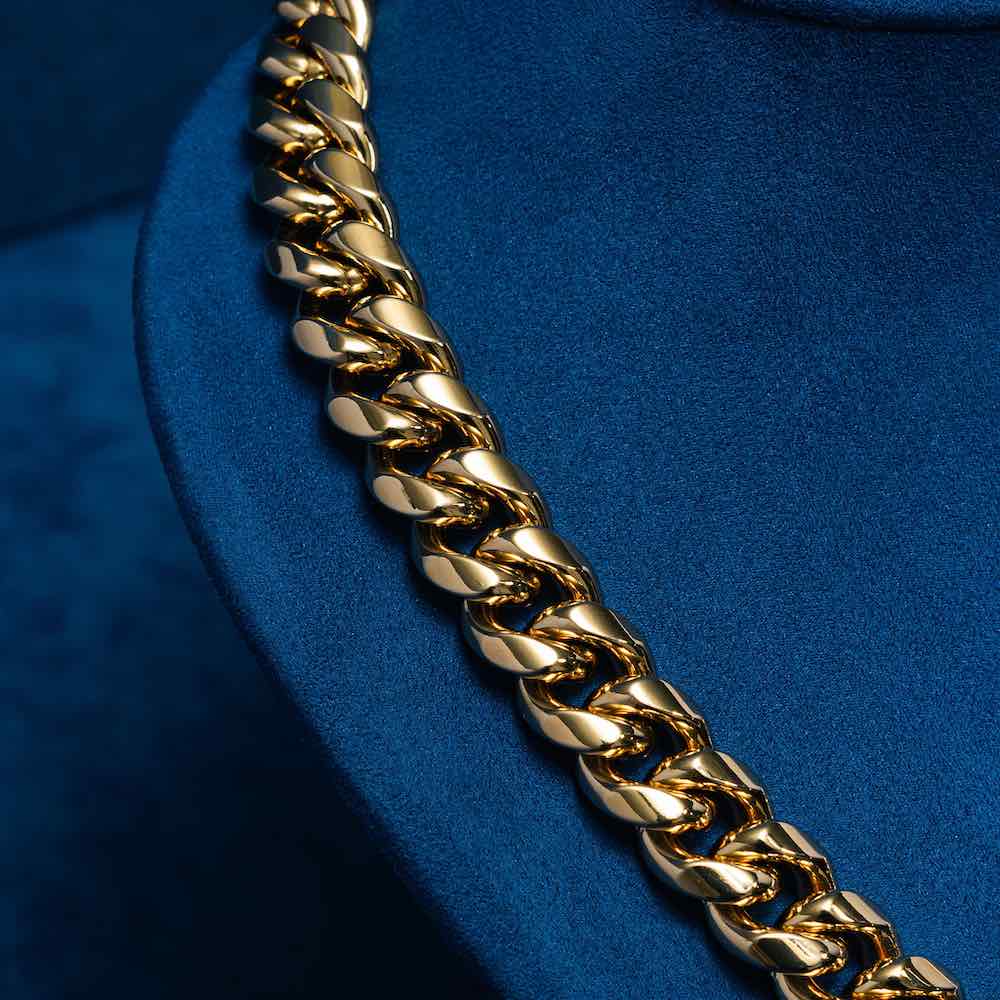 12MM Cuban Link Chain 14K Gold