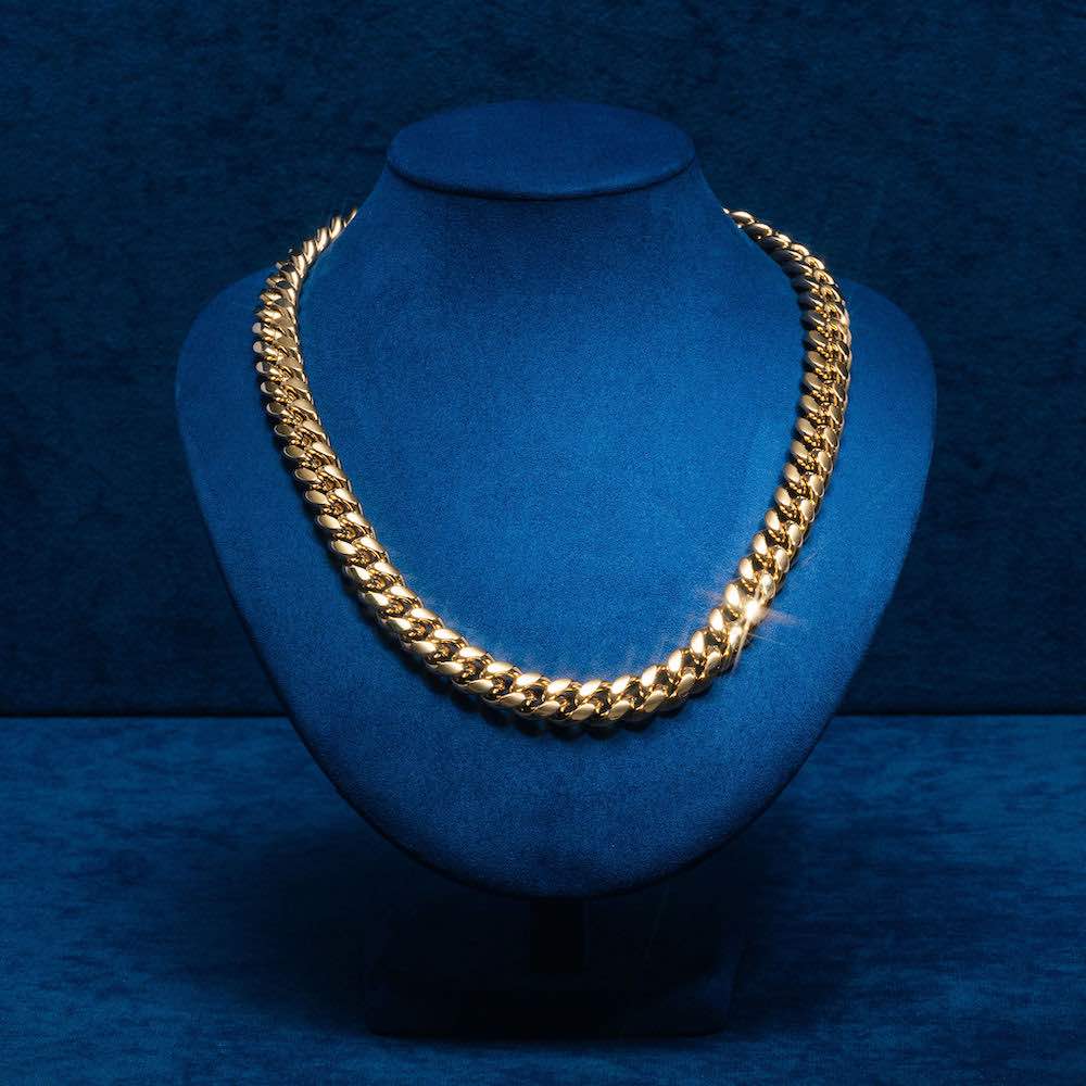 12MM Cuban Link Chain 14K Gold