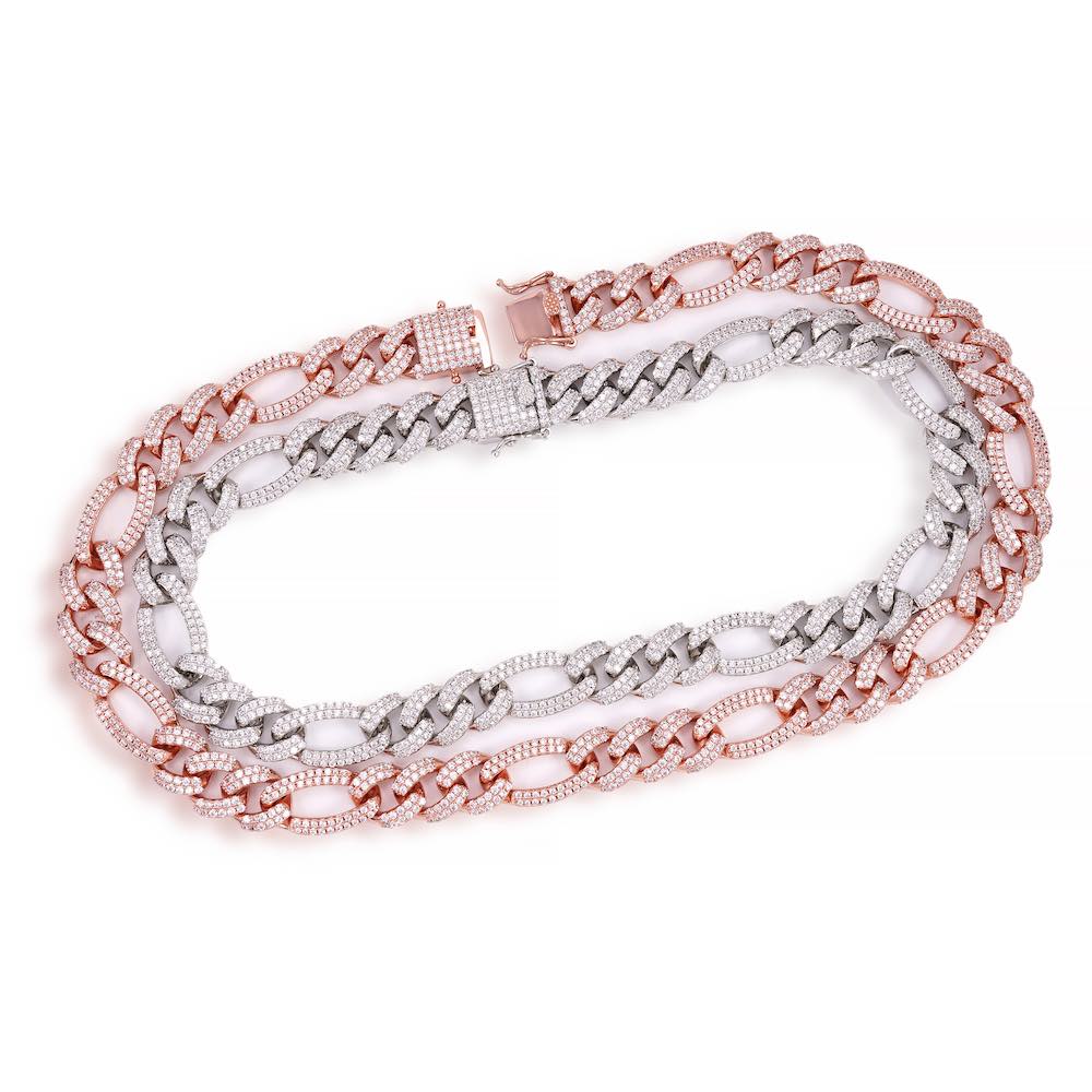 14MM Diamond Figaro Chain 14K