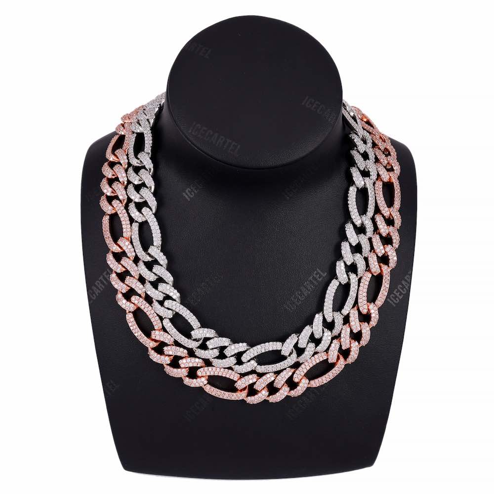 14MM Diamond Figaro Chain 14K