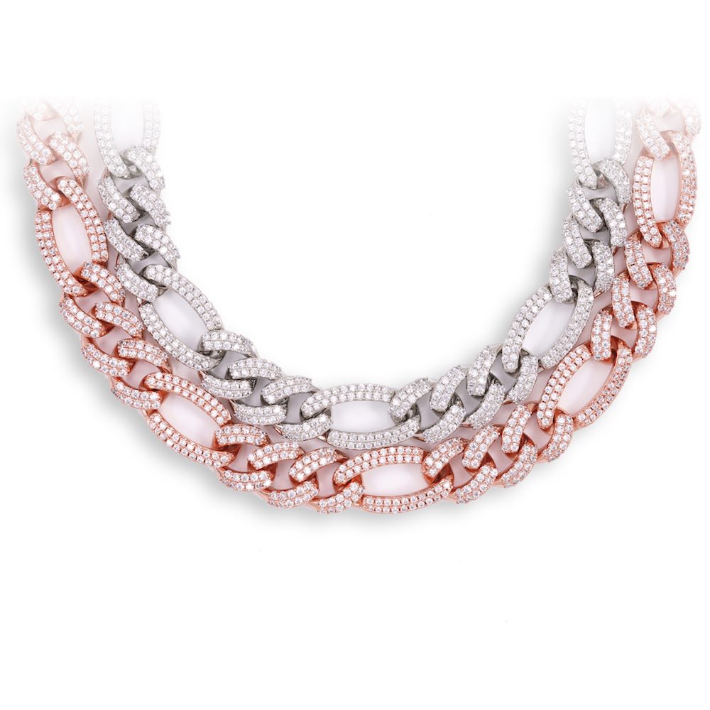 14MM Diamond Figaro Chain 14K