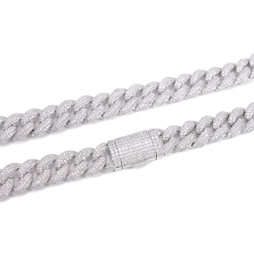 14MM Diamond Miami Cuban Chain 14K Solid Gold