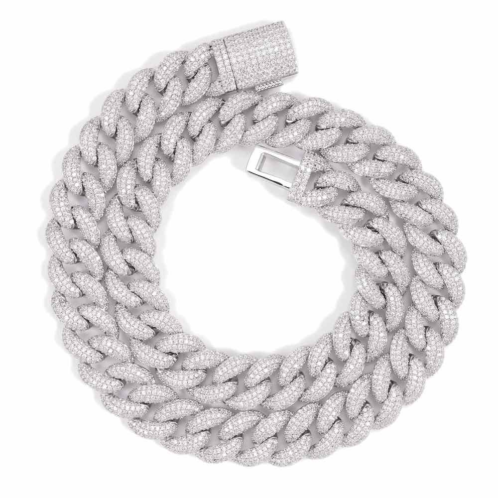 14MM Diamond Miami Cuban Chain 14K Solid Gold