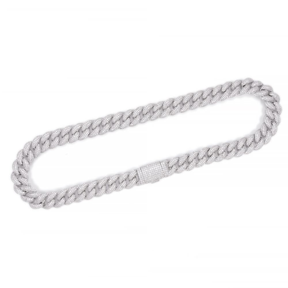 14MM Diamond Miami Cuban Chain 14K Solid Gold