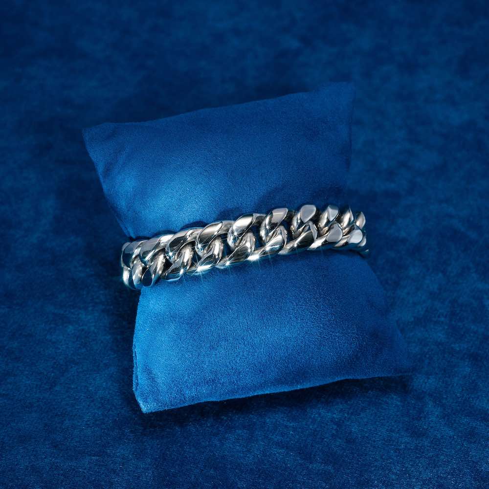 14MM Cuban Link Bracelet Silver