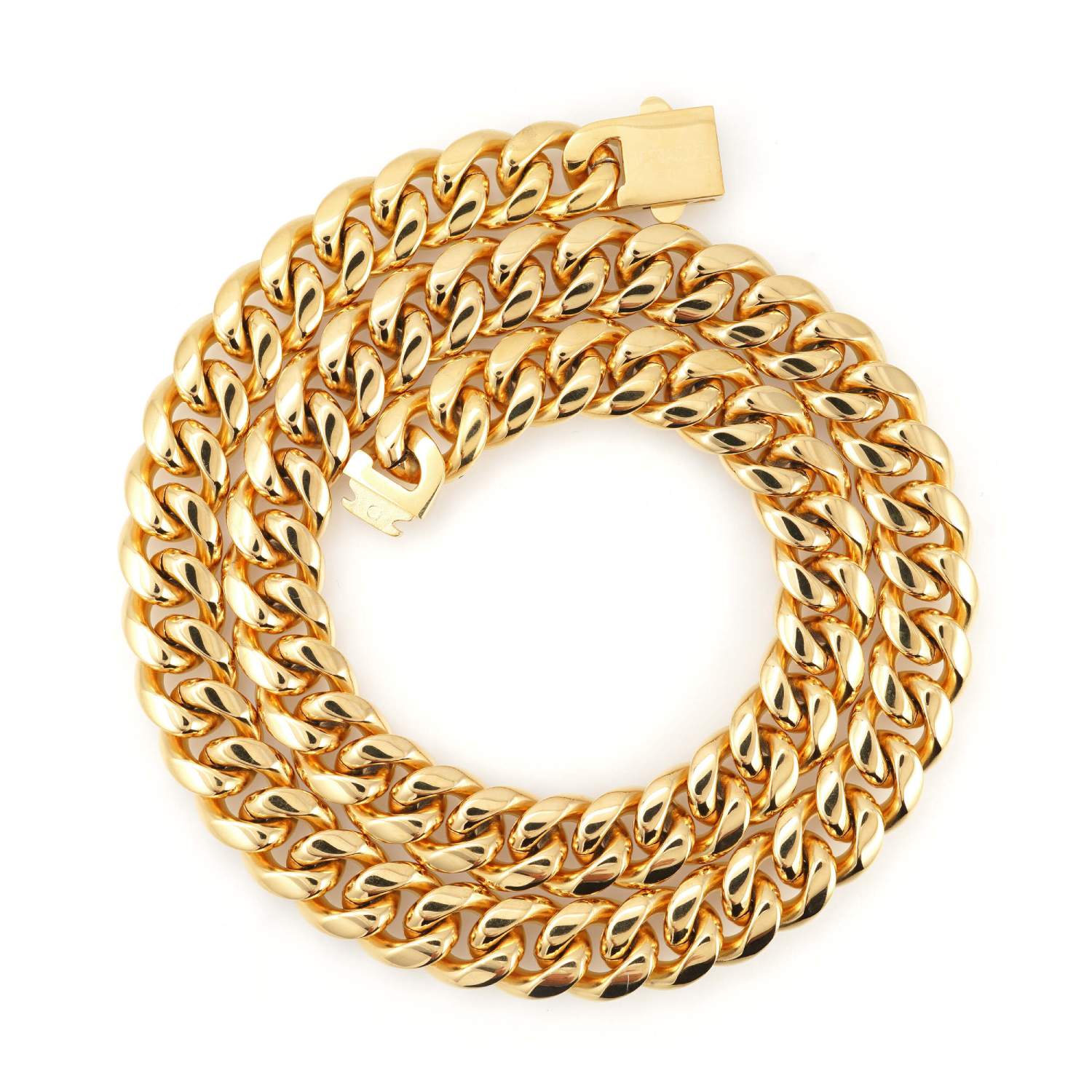 14MM Cuban Link Chain 14K Gold