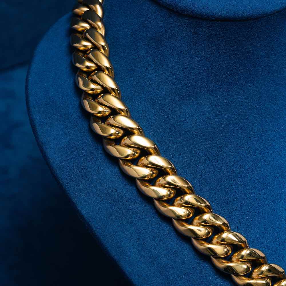 14MM Cuban Link Chain 14K Gold