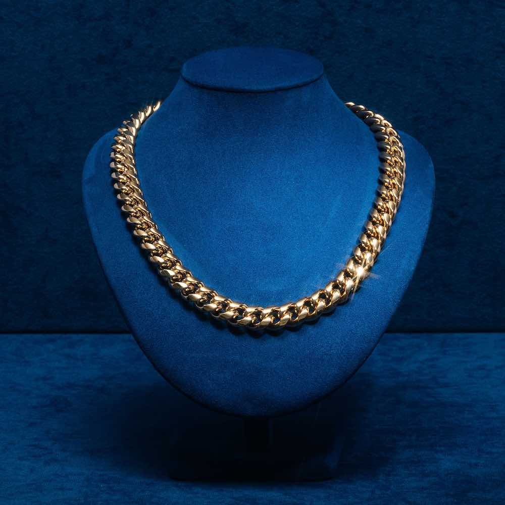 14MM Cuban Link Chain 14K Gold