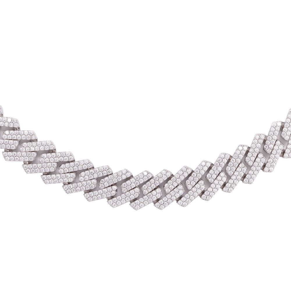 15MM 2-Row Diamond Cuban Chain 14K Solid Gold