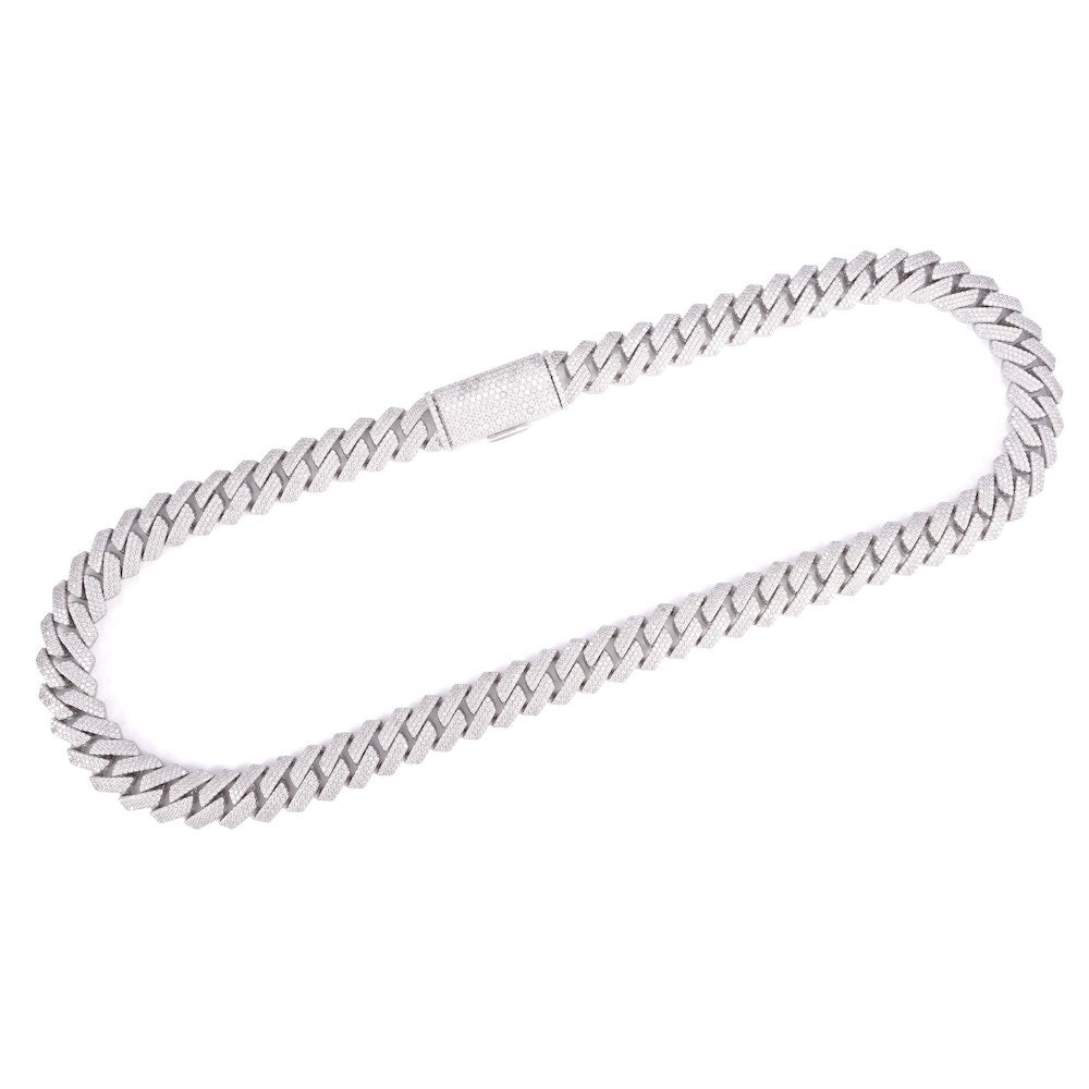 15MM 3-Row Diamond Cuban Chain 14K Solid Gold