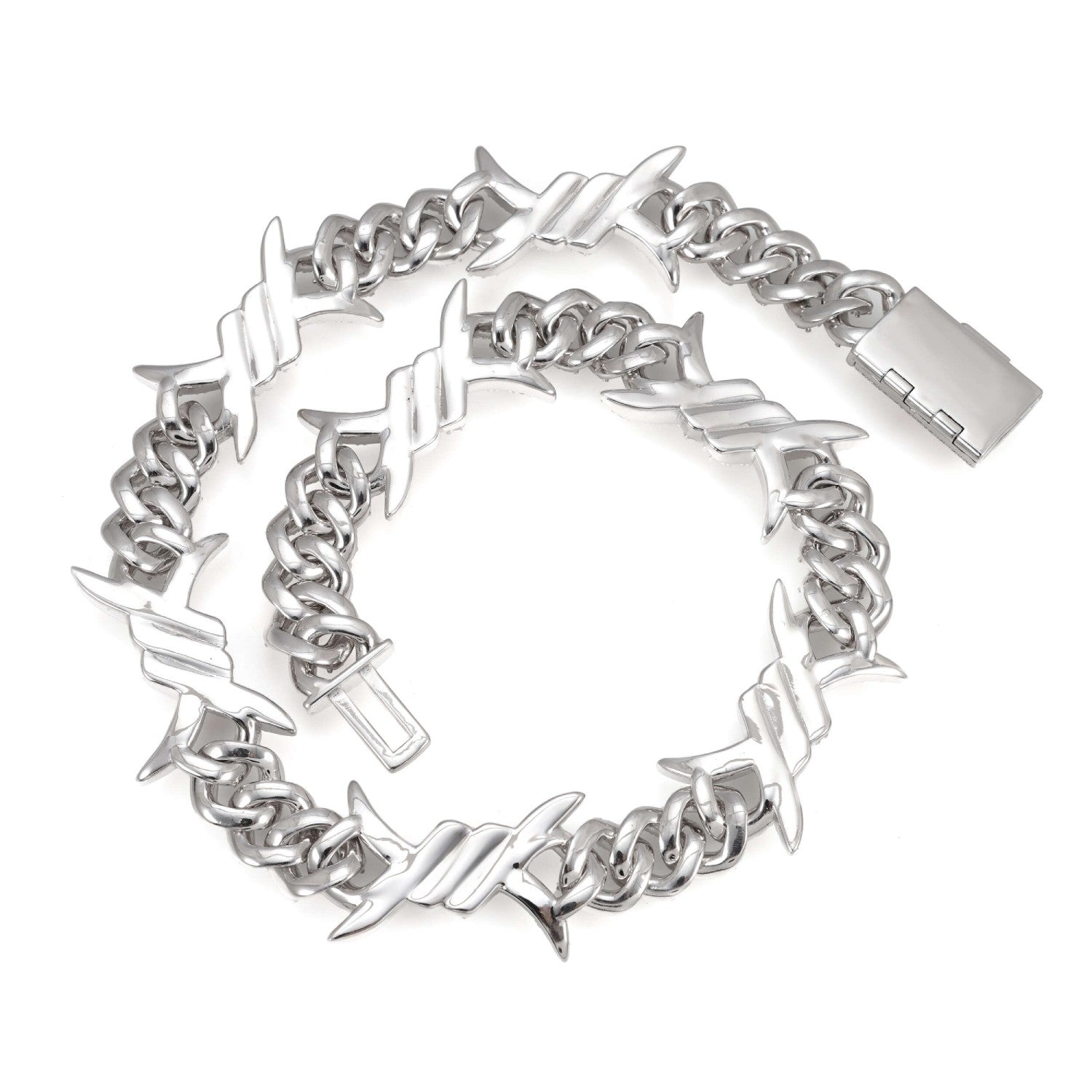 15MM CUSTOM CLASP Moissanite Spiked Link Cuban Chain 14K Gold