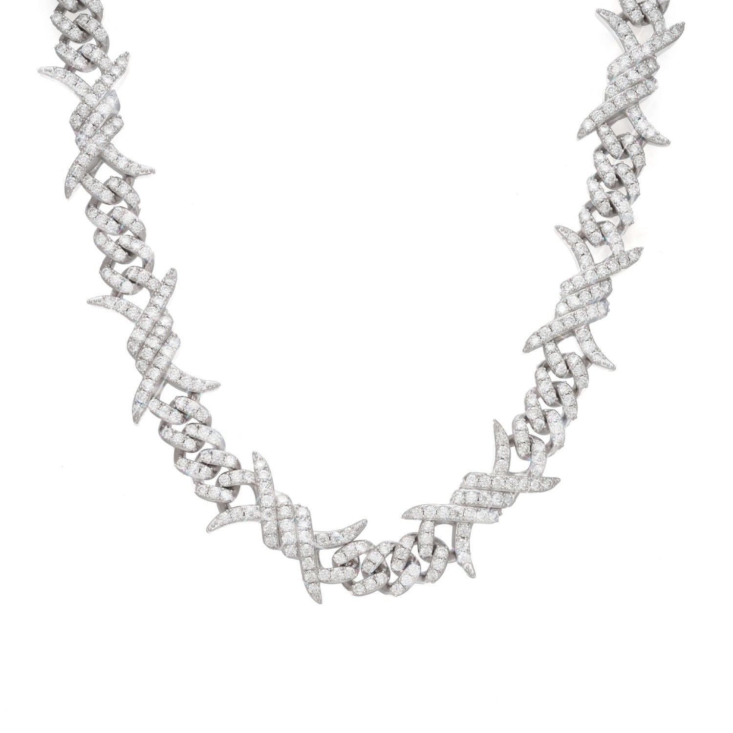 15MM CUSTOM CLASP Moissanite Spiked Link Cuban Chain 14K Gold