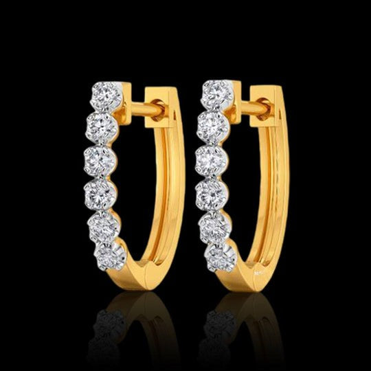0.70ct Round Cut VVS Moissanite Hoop Earrings