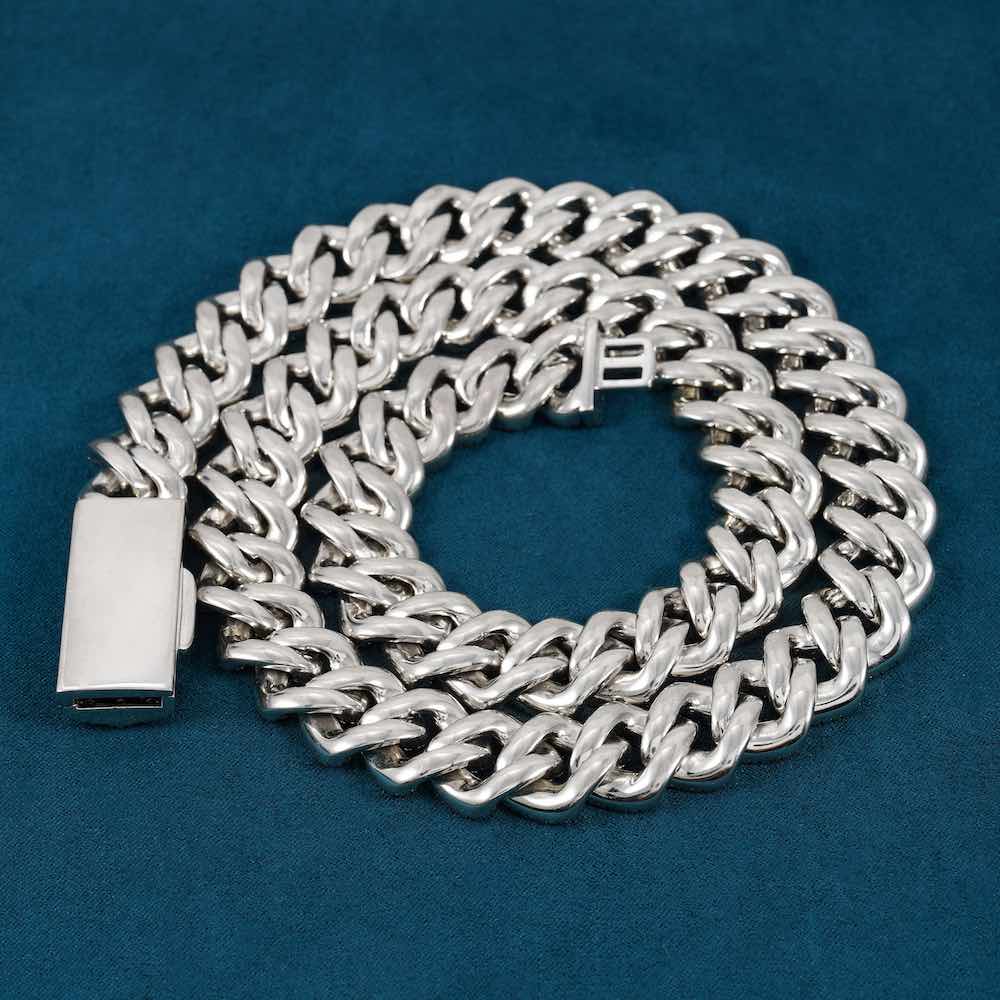 16MM Moissanite Baguette Miami Cuban Link Chain 14K Gold