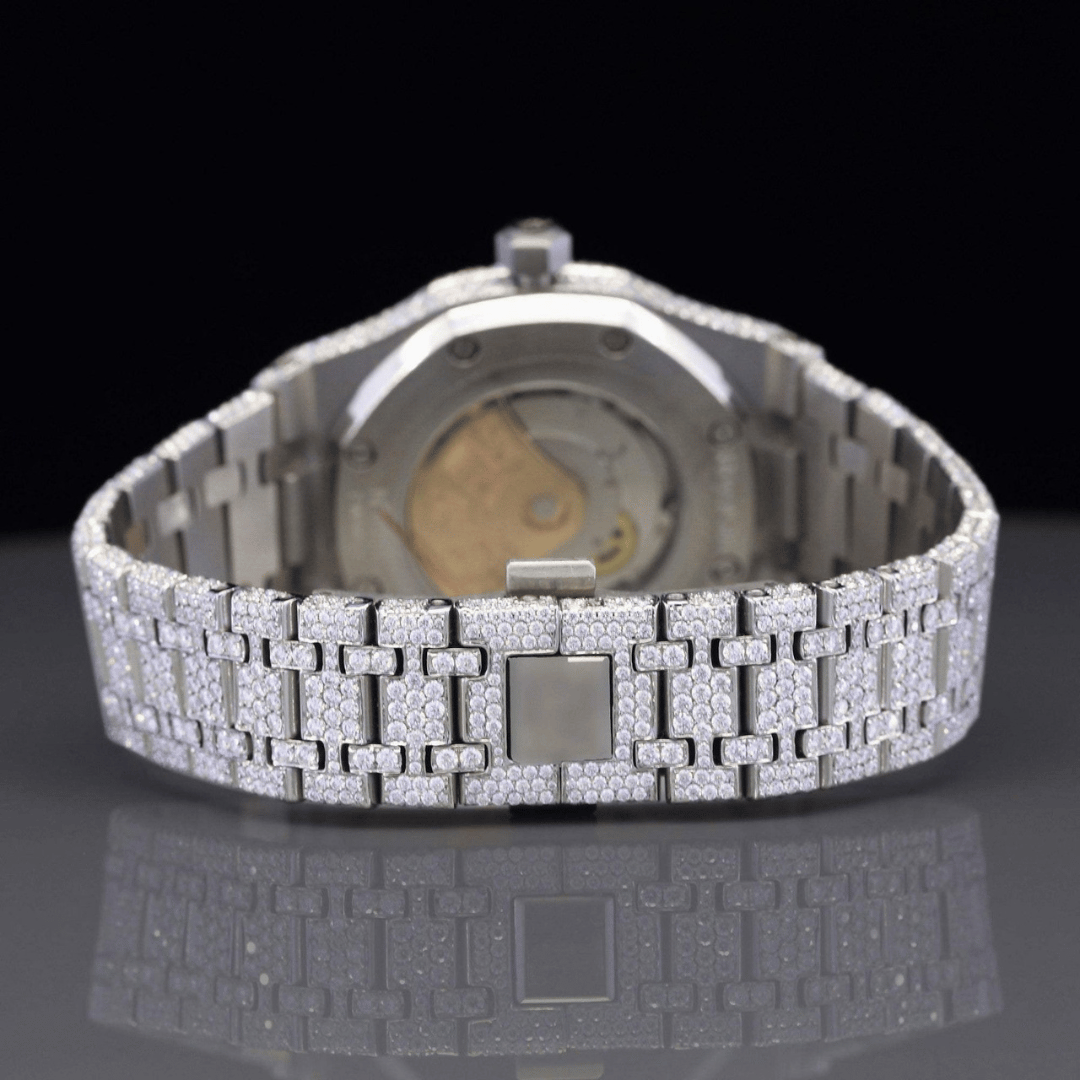 Moissanite AP Diamond Arabian Number Iced Out Bust Down Automatic Watch