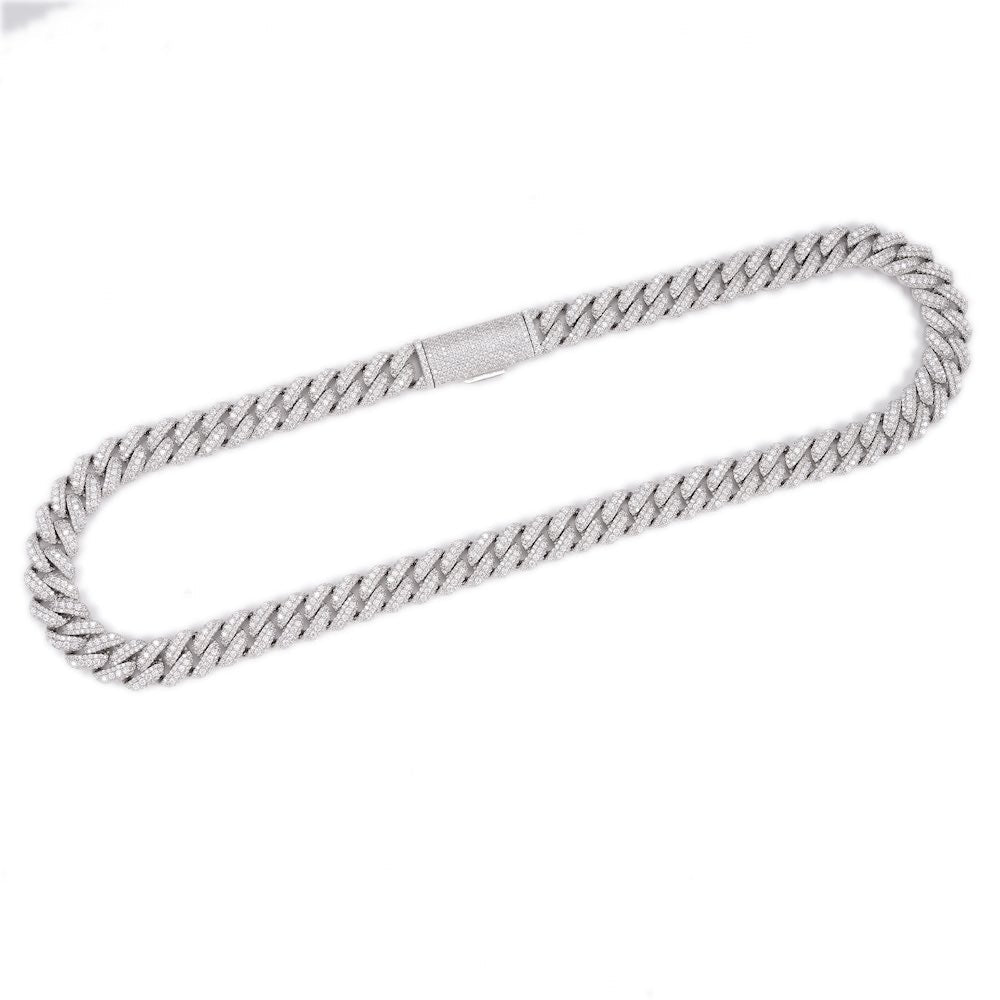 18MM Pointer Diamond Cuban Link Chain 14K Solid Gold