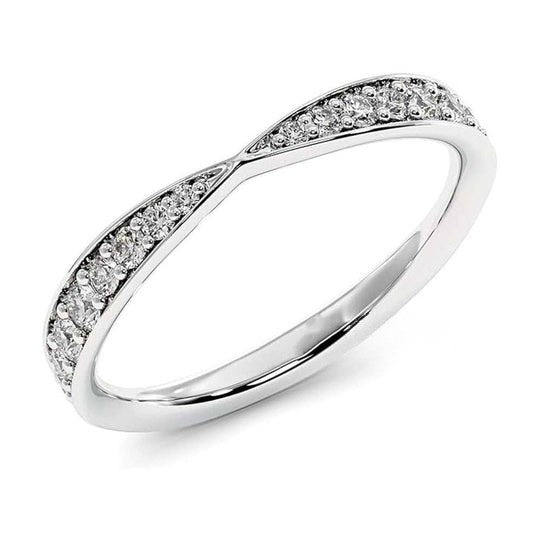 Moissanite Cross Over Half Eternity Band