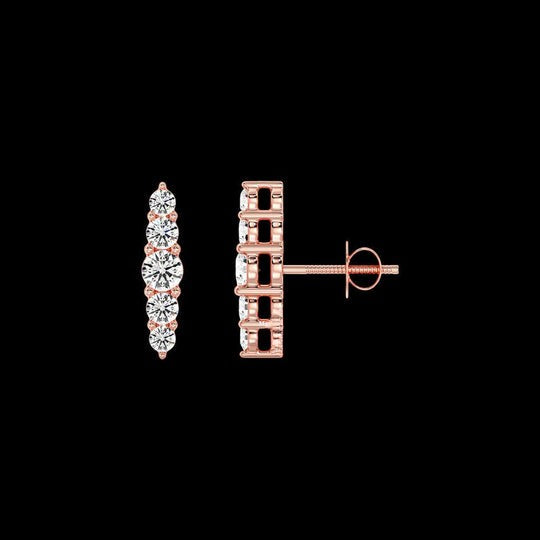 0.50ct Stud Earrings VVS Round Moissanite Diamond