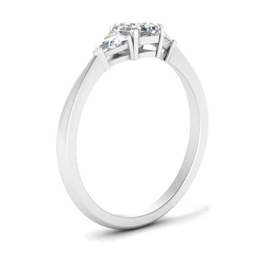 Trillion 2.50ct Tapered Asscher Shape Moissanite Diamond Engagement Ring
