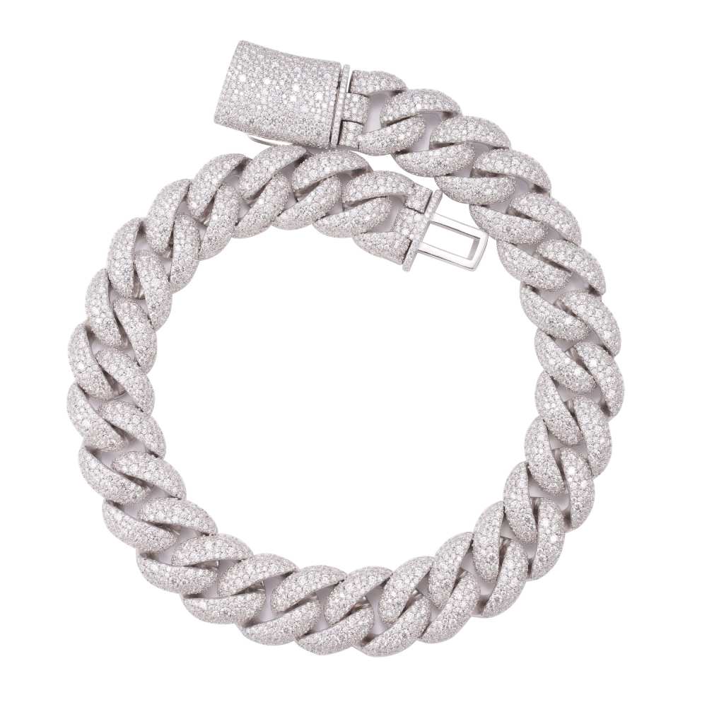 20MM Cluster-Set Miami Cuban Link Chain 14K Gold