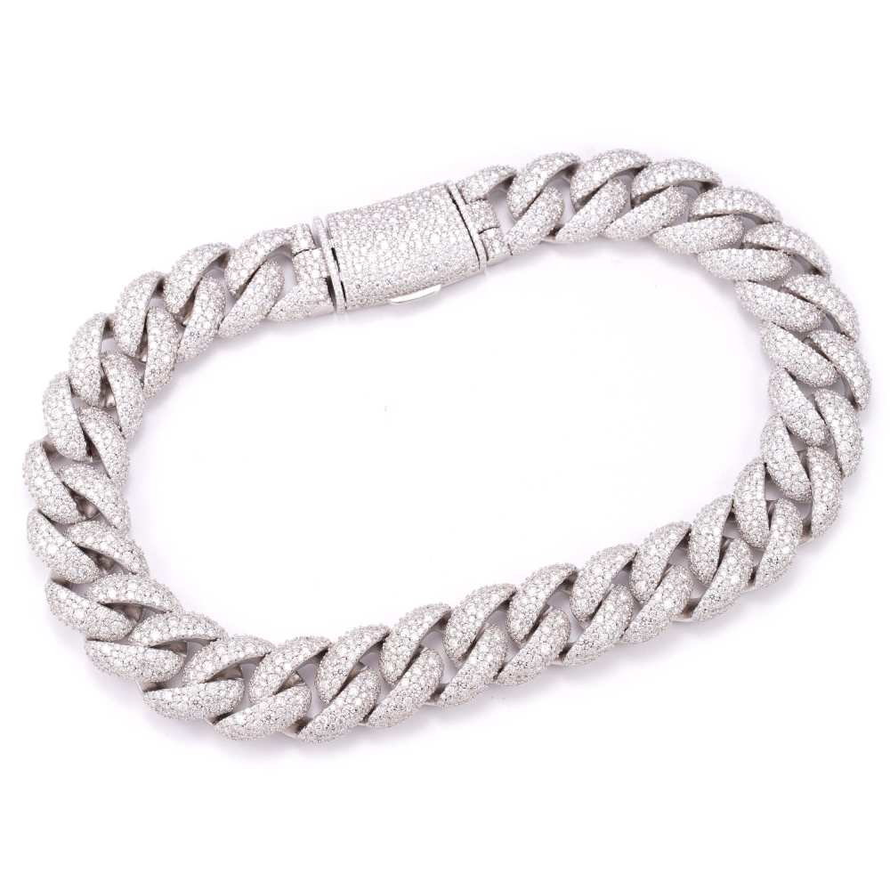 20MM Cluster-Set Miami Cuban Link Chain 14K Gold