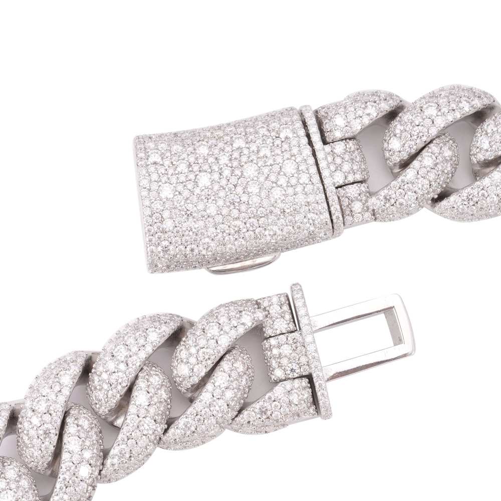 20MM Cluster-Set Miami Cuban Link Chain 14K Gold