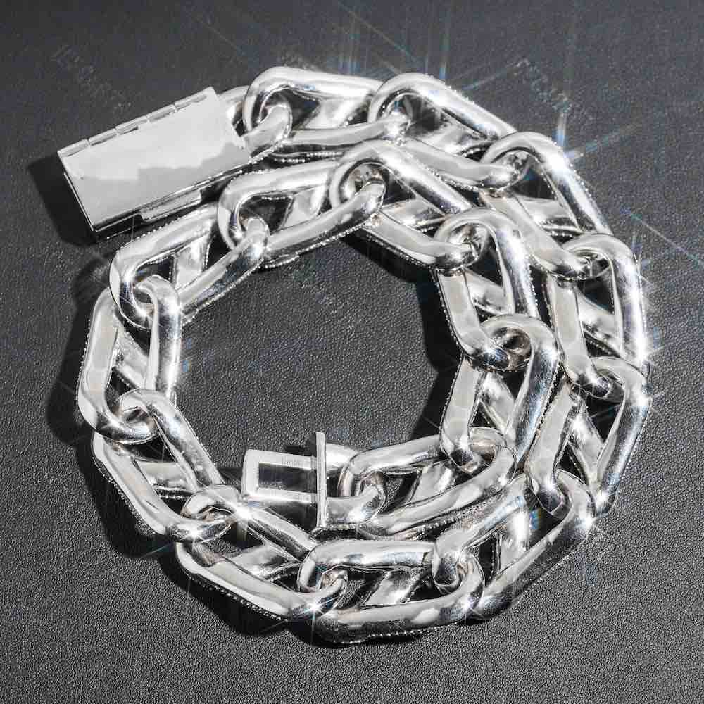 20MM Iced Out Paper Clip Infinity Chain 14K Gold