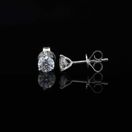 Round Cut Moissanite Stud Earrings For Women