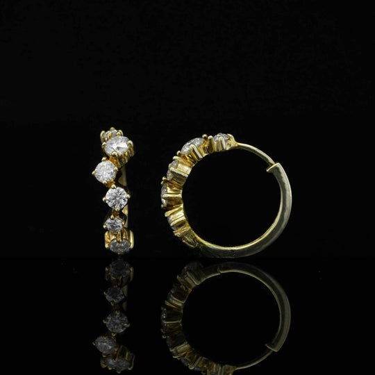 0.80ct Round Cut Moissanite Hoop Earrings For Women