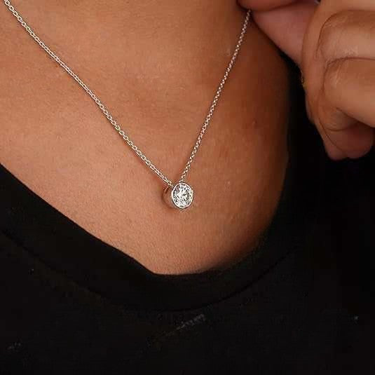 1.2ct Moissanite Pendant Necklace 925 Sterling Silver