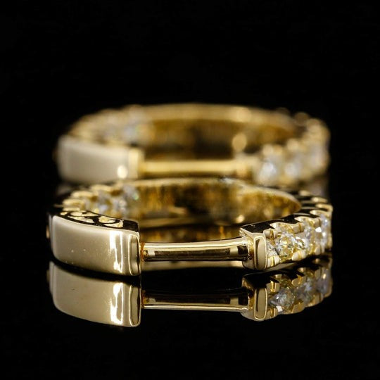 Fabulous Hip Hop Style Round Cut Moissanite Diamond Men Hoop Earring